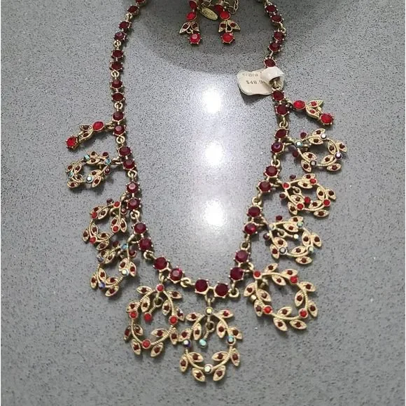 Set with earrings Vintage Style Women's Vintage Em - Picture 1 of 2